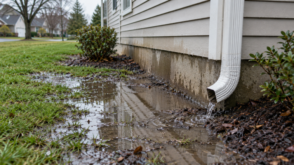home with poor yard drainage